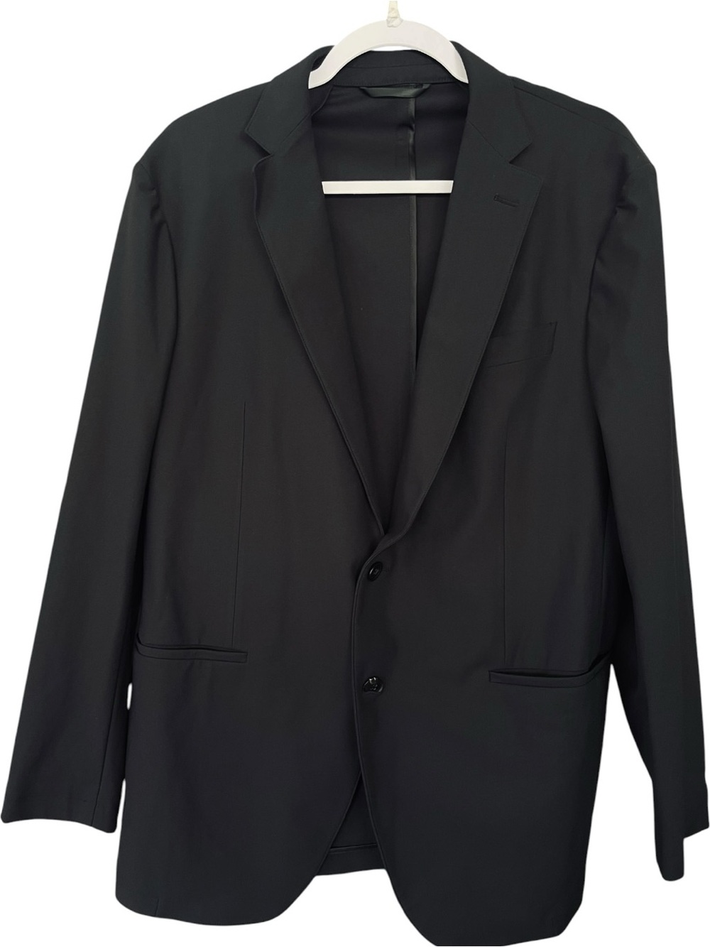 Sene Custom Black Blazer Men’s 44R Tailored 2 Button Suit Jacket